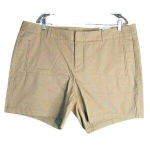 Stylus Chino Khaki Flat Front Shorts Casual Cotton Women's 18W